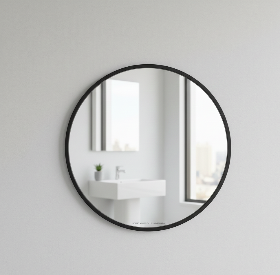 M ORAL 60×60cm Circular Wall Mirror - Premium Marble Framed Collection