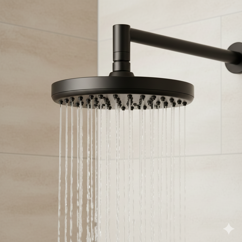 M ORAL Interpots Shower Rod - Premium Marble & Brass Collection (Square)