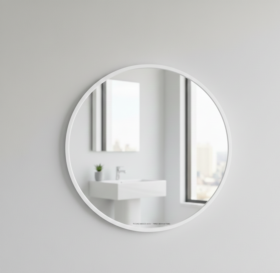 M ORAL 60×60cm Circular Wall Mirror - Premium Marble Framed Collection