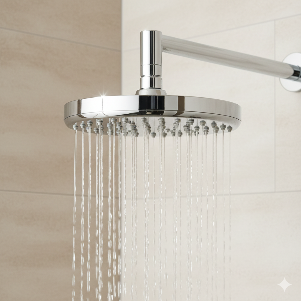 M ORAL Interpots Shower Rod - Premium Marble & Brass Collection (Square)