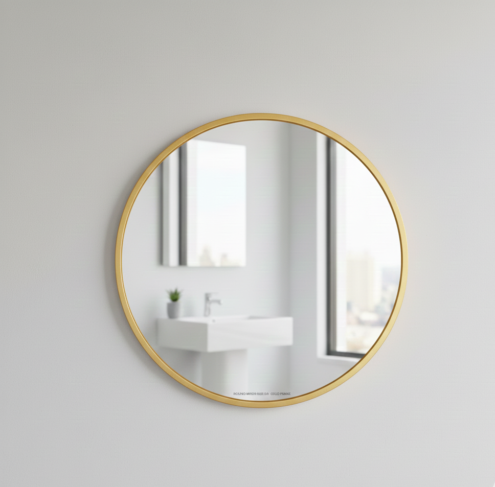 M ORAL 60×60cm Circular Wall Mirror - Premium Marble Framed Collection